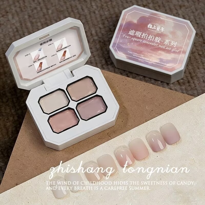 Pressed Powder Foundation - 4 kleuren concealer populaire nude kleurverloop