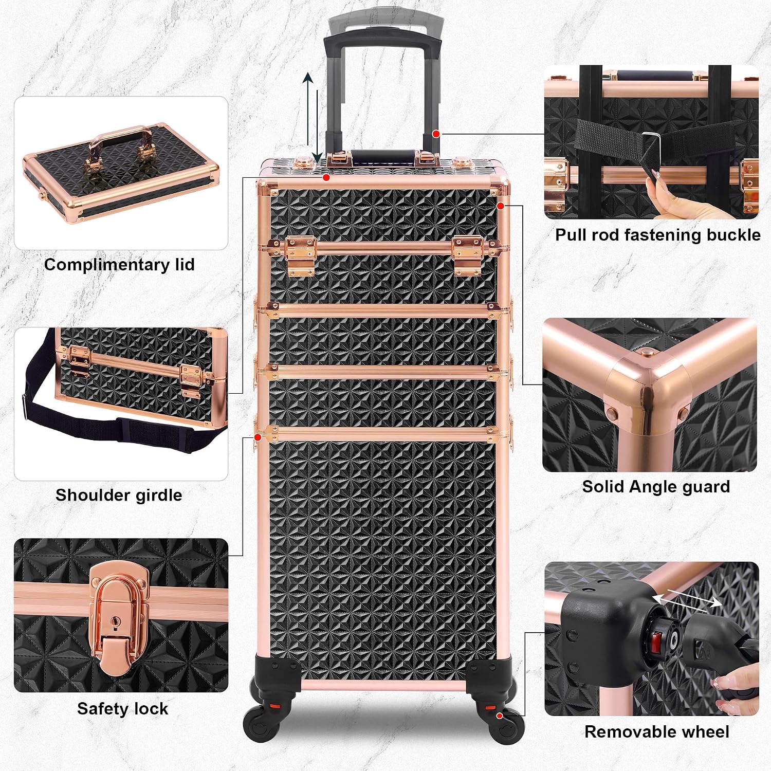 Zwart-gouden 5-in-1 rollende m - Makeup Organizer recensie en prijs