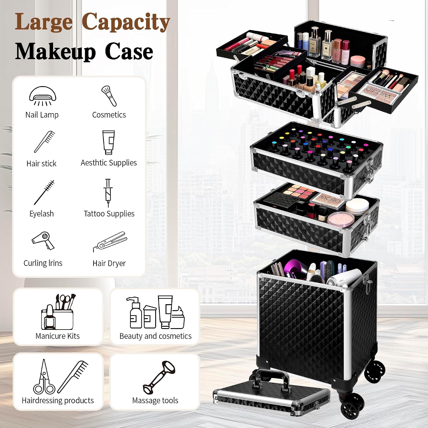 Rollende make-up koffer, cosme - Makeup Organizer recensie en prijs