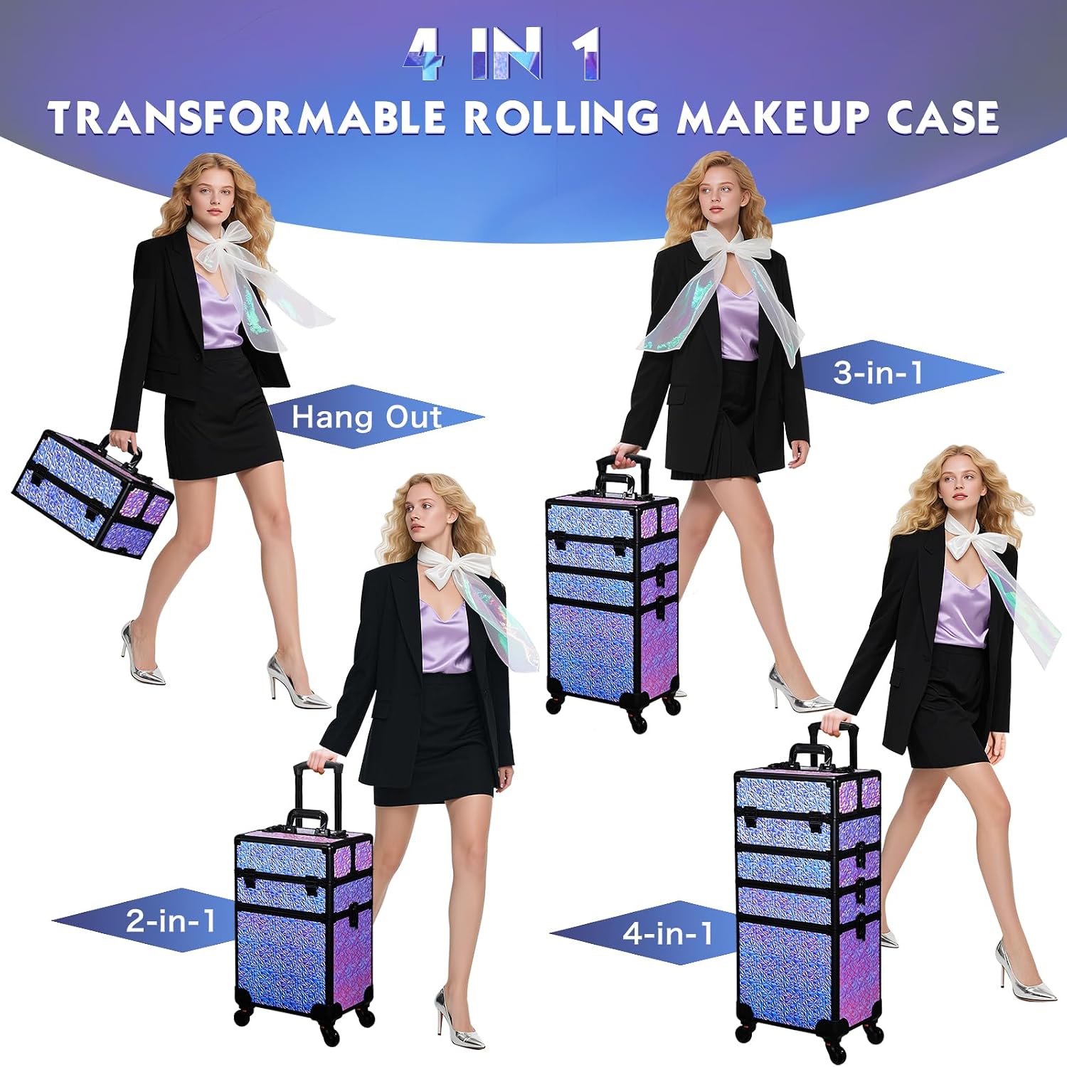 Rollende make-up koffer, grote - Makeup Organizer recensie en prijs
